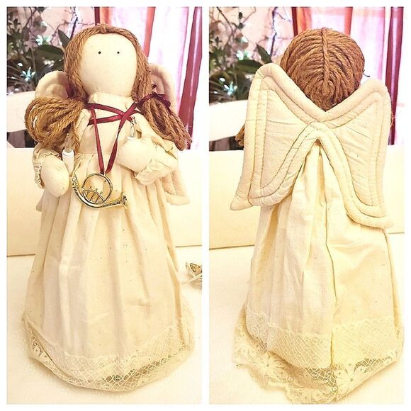 Rustic Christmas Light Up Tree Angel - Picture 1 of 8